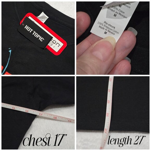 Hot Topic ✦ DNCE Cherry Lips Graphic T-Shirt ✦ Womens M Black Cotton NWT - Picture 5 of 5